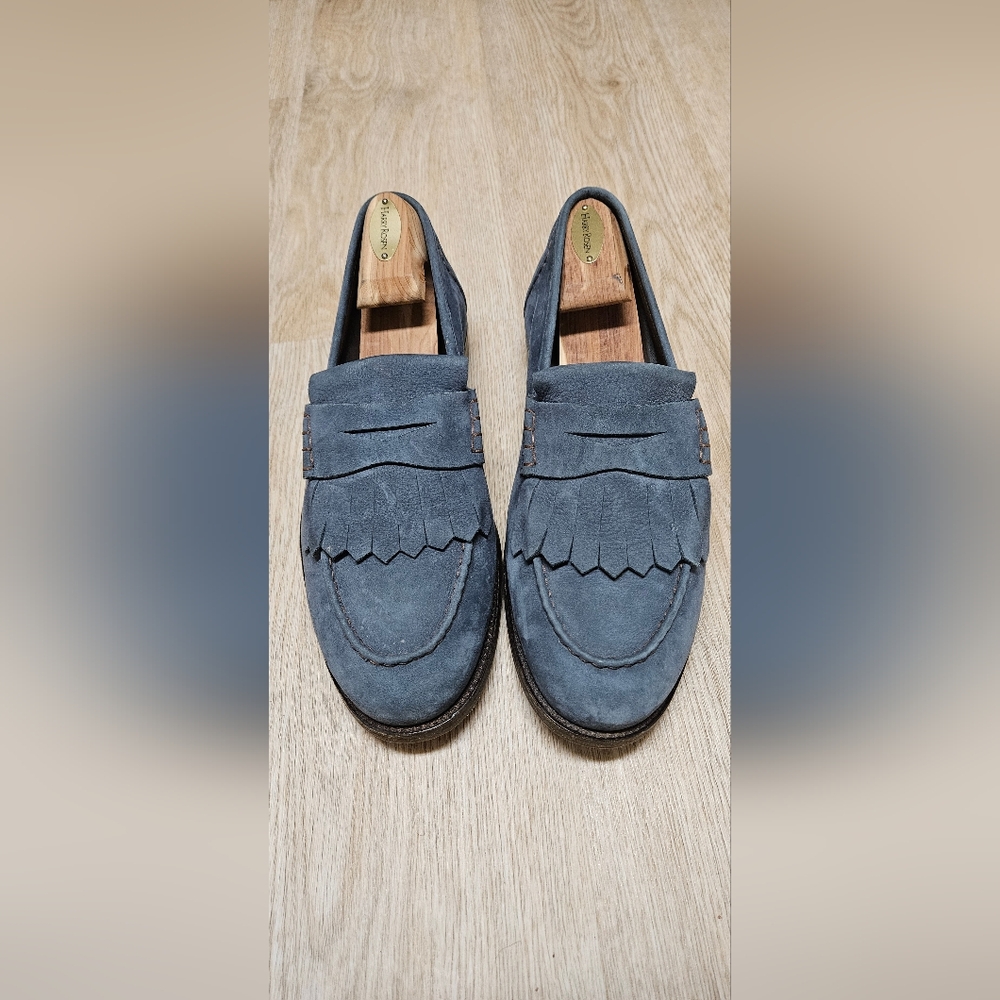 Brunello Cuccinelli Blue Leather Loafers
